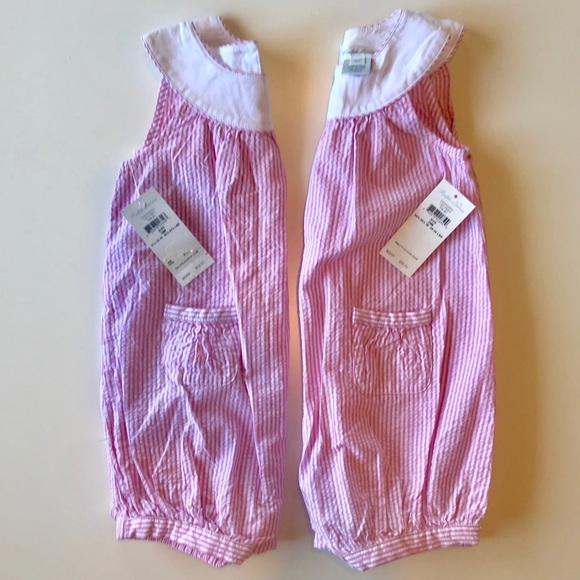 Seersucker Ralph Lauren pink & white romper 18M - Picture 3 of 4